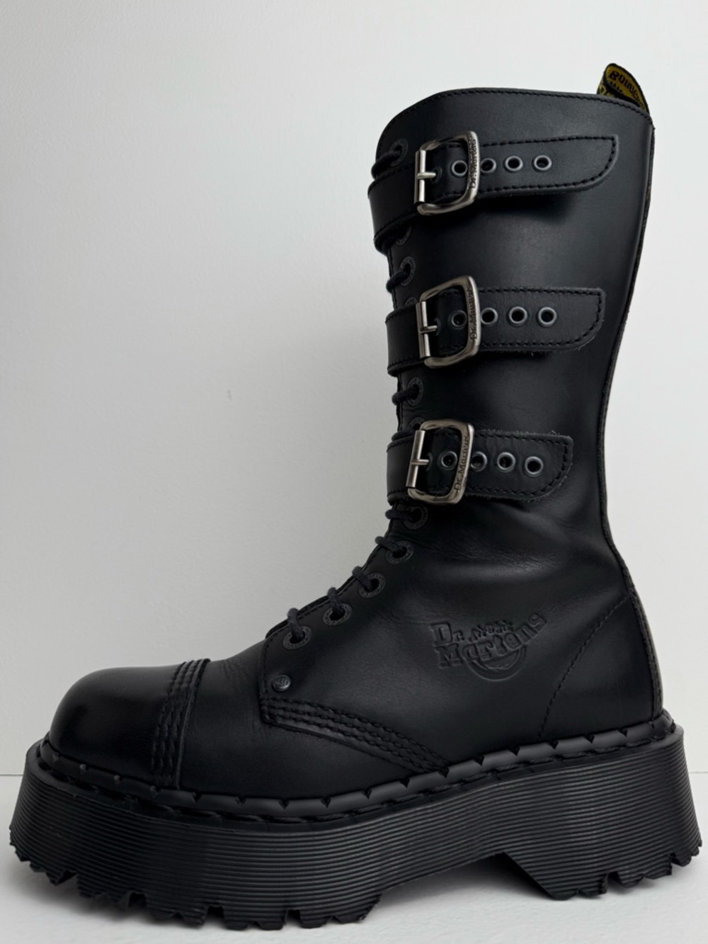 Vintage Dr. Martens 3A26 Holy Grail England Black Envy Platform Boots UK 4 - Picture 6 of 16